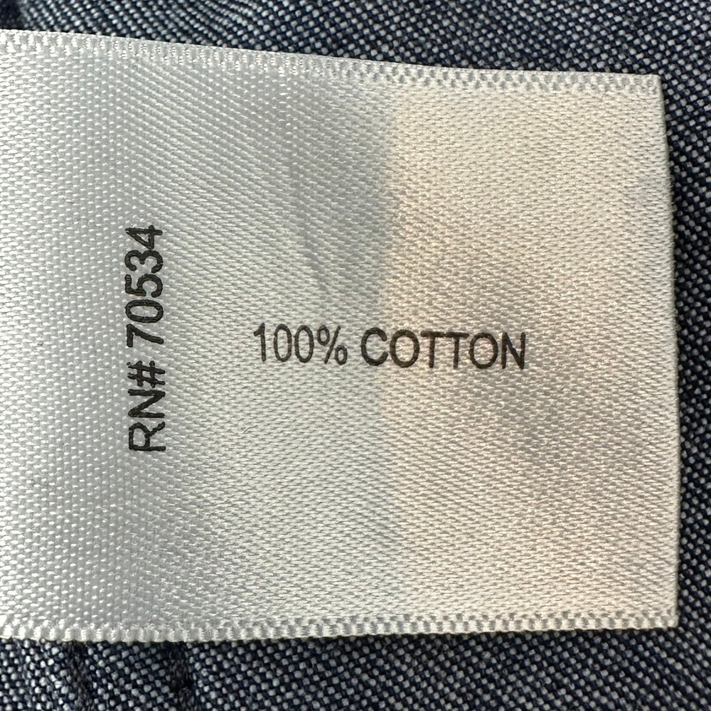 Orvis Mens Classic Fit Denim Button Down Shirt Long Sleeve Blue Cotton Large B5 - Picture 8 of 10